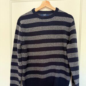 J. Crew 100% Lambswoold Sweater - Stripes & Bird's Eye - Men's Medium